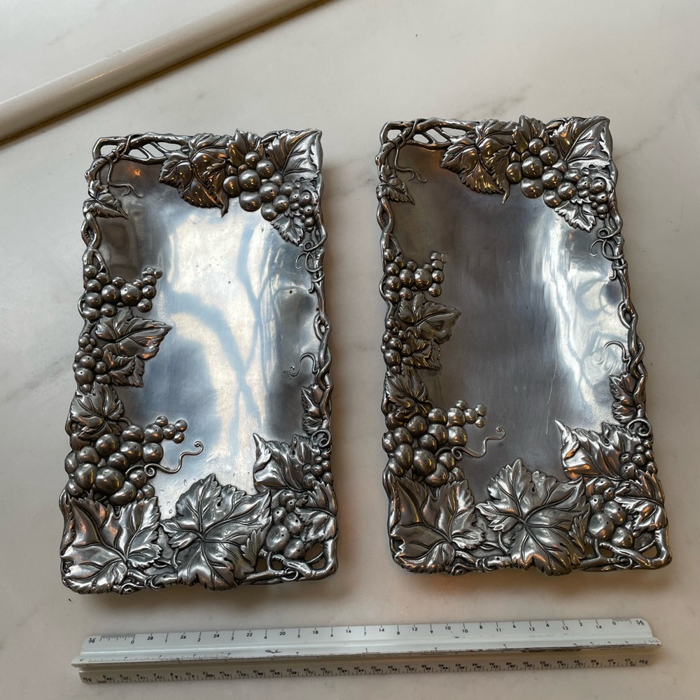 Arthur Court Grapes Serving Trays 6” x 12” - Set of 2
